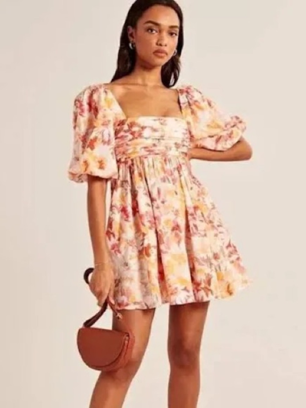 Abercrombie & Fitch Emerson Puff Sleeve Mini Dress
